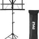 Pyle Portable Music Stand Holder - Sturdy and Adjustable Height Tripod Base Metal Music Stand, Foldable & Retractable, Lightweight & Compact for Storage or Travel with Carrying Bag