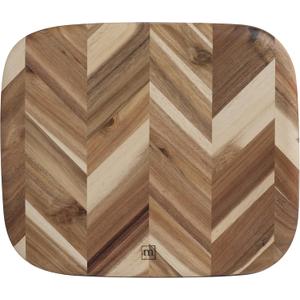 Madeira by Architec Acacia Cutting Board with Herringbone Design, 12.5x14.5-Inch, Brown