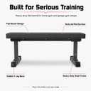 REP Fitness Flat Weight Bench, Heavy Duty Workout Bench For Home Gym, Folding Fitness Equipment For Strength Training, Adjustable Utility Platform For Dumbbells, Barbell, Lifting And Core Exercises, 47x12x17.5 inches