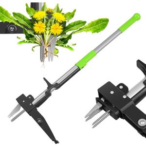 ORIENTOOLS 4 Claws Weed Puller Tool, Stand Up Weed Puller with Long Ergonomic Handle, Weed Puller Tool Stand Up Heavy Duty, Dandelion Picker, Garden Tools for Weeding, Weed Remover Tool for Lawn, Yard