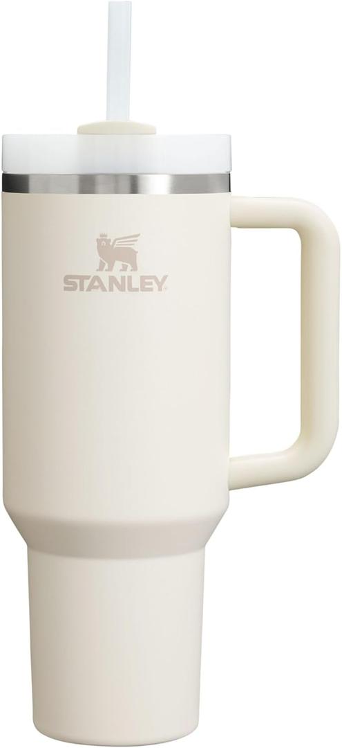 STANLEY Quencher H2.0 Tumbler with Handle and Straw 40 oz | Flowstate 3-Position Lid | Cup Holder Compatible for Travel | Insulated Stainless Steel Cup | BPA-Free | Cream 2.0