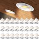 Amico 24 Pack 4 Inch 5CCT Gimbal LED Recessed Lighting, 360&90 Adjustable Eyeball Directional Downlight, Dimmable, 2700K/3000K/3500K/4000K/5000K Selectable, CRI90+ 9W 700LM, ETL&FCC