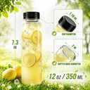 Kaderron 40pcs 12oz Plastic Juice Bottles with Caps, Empty PET Disposable Plastic Bottles, Clear Bulk Drink Containers with Black Tamper Evident Lids for Juicing, Drinking and Other Beverages