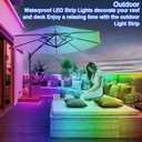 Zoegi 500ft Outdoor RGB LED Strip Lights, Waterproof, App & Remote Control, IP68 Rated, Perfect for Deck, Balcony, Roof, Garden, Pool
