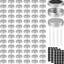 78 Pcs 2 Oz Aluminum Tin Cans Round Cans with Screw Lids, Refillable Cosmetic Metal Containers Food Candle Containers with Screw Tops for Crafts, Food Storage, DIY