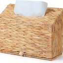Water Hyacinth Hand Towel Box Cover Compatible with Disposable Paper Hand Towels, Wicker Paper Towel Holders, Hand Towel Holder for Bathroom, Car, Tabletop, by YANGQIHOME