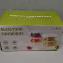 20oz Food Storage Containers with lids Set, Airtight 2.5 Cup Glass Meal Prep Containers, Heat-Resistant BPA-Free Glass Containers for Soup Leftover, Microwave, Dishwasher Freezer Safe (4 Packs) (Multicolor+Clear)