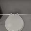 Mayfair Cassel Slow Close Toilet Seat, Easy Clean, Non Slip Premium Wood Seat, Easy Install, Made in USA, Round, White