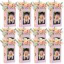 Spiareal 12 Sets Graduation Box Centerpieces for 4" x 6" Photo Class of 2026 Table Decoration Pink Picture Frame Display Boxes with String Lights Congrats Grad Party Favor High School College Gift