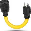 5-15 Male Plug to Locking L14-30 Female Receptacle Adapter Cord, 12 inch