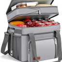 MIYCOO Cooler Bag Double Deck - 60 Can Leakproof Insulated Portable Soft Lunch Cooler, Extra Large Expandable Ice Chest Cooler for Beach, Picnic, Camping, Shopping (30L, Gray)