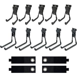 Slatwall Accessories, Ten Slat wall Hooks and Hangers with Four Extension Cord Straps, Heavy Duty Slat Wall Accessory