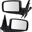 TRQ Driver & Passenger Side Power Heated Mirrors Manual Folding Textured Black Compatible with 2004-2006 Ford Expedition FO1320249 FO1321249