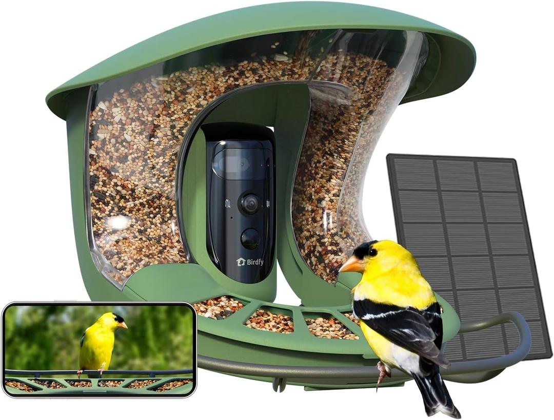 Birdfy 2 Smart Bird Feeder with Camera, Dual-Lens (2K+1080P), Solar-Powered, Wireless Installation, Auto-Capture Bird Videos & Motion Detection, Gift Present