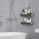 Sotfamily Plastic Shower Caddy Corner (for 90 Only), 2 Pack Adhesive Corner Shower Shelves for Bathroom Organizers and Storage, Black