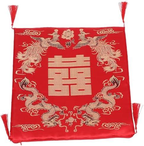 HOODANCOS Chinese Classical Square Seat Cushion Dragon and Kneel Pad for Weddings Dining and Home Use Comfortable Chair Pad for Indoor and Outdoor Settings