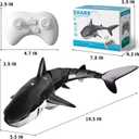 2.4GHz Remote Control Shark Toy for Pool, 1:18 Scale High Simulation RC Shark with Light & Spray Water, Electric Remote Controlled Swimming Water Pool Toys for 4 5 6 7 Year olds Kid Boys Girls