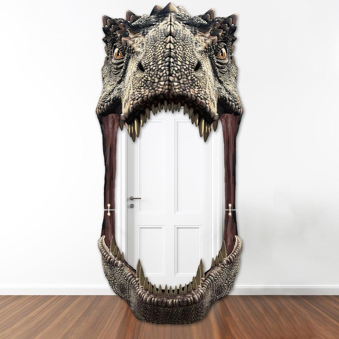 Dinosaur Birthday Party Porch Banner Backdrop Dino Themed Party Door Decoration Dinosaur Door Banner Hanging Supplies Dino Backdrop for Jungle Safari Birthday Photo Booth Props 99.6 x 46.1 in