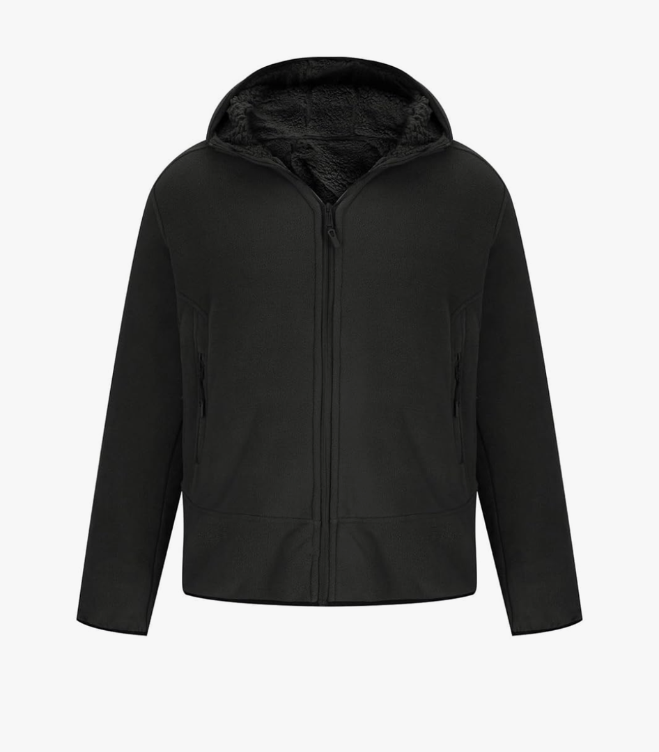 Winter Jackets for Men Warm Sherpa Lined Fuzzy Fleece Full Zip Hoodies Casaul Comfy Outdoor Thermal Coats with Pocket
Size M