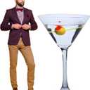 Leinuosen 5ft Martini Glass Stand up Cardboard Cutout Life Size Martini Cocktail Theme Party Decoration Backdrop Photo Prop Booth Stand-up for A Tini Bit Older Birthday Bachelorette Wedding Decor