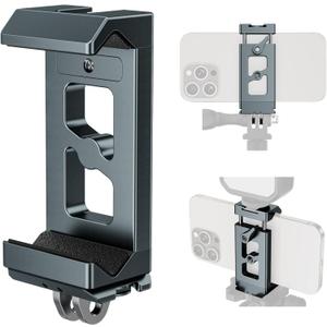 Metal Phone Tripod Mount Arca Port & Action Camera Adapter, Adjustable Smartphone Tripod Adapter Clamp Cell Phone Stand Holder Compatible with iPhone Plus PRO Max GoPro Samsung Galaxy Motorola Pixel