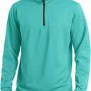 TACVASEN Mens Quarter Zip Pullover Long Sleeve Golf Shirts Fleece Lined | Golf Workout Athletic,Quarter Zip,Winter Thermal Warm,Fleece Lined,4 Way-Stretch,Lightweight,Long Sleeve (Blue, XXL)