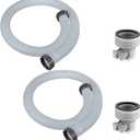 Jadive 2 Pcs Upgrade 1.5" x 59" Pool Hose for Above Ground Pools Pool Pump Replacement Kit Pump Filter Accessories with 2 Type B Hose Adapters(Clear White)