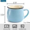 5 Oz 6 Pcs Cute Coffee Mugs, Mini Ceramic Espresso Cups, Small Demitasse Mugs with Handle for Home Kitchen Coffee Bar, Ideal Birthday Holiday Gift for Microwave & Dishwasher Safe