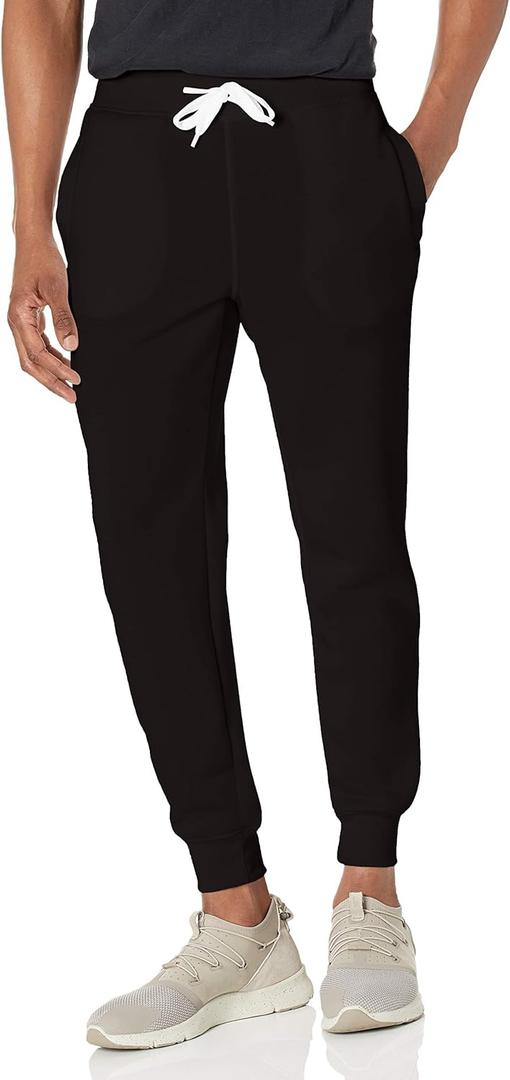 Southpole Mens 1570 Basic Active Fleece Jogger Sweatpants (5X-Large Big, Black)
