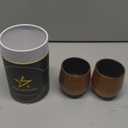 10oz Charred Wooden Bourbon Drinking Glass - Charred Wooden Whiskey Glass Gift Set with Whiskey Stones, Tongs, Pouch - Unique Bourbon Gifts for Men, Him, Husband - Artisan Wooden Whiskey Tumbler