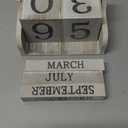 Wooden Perpetual Block Calendar for Desk, Wood Month Date Display Blocks for Teachers, Students, Classroom, Rustic Farmhouse Office Decor, Desk Accessories (5 x 4 In)