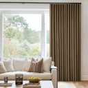 Dark Brown Pleated Linen Blackout Curtains 90 Inches Long for Bedroom Living Room Pinch Pleat Black Out Thermal Insulated Ring Hooks Back Tab Room Darkening Drapes Dutch Cocoa Curtains with Liner (40"W x 90"L (Pack of 2))