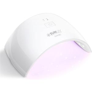 SUNUV LED UV Light for Nails, UV Dryer for Gel Polish Nail Lamp with Sensor 2 Timers SUN9C White Gift for Women Girls