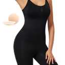 Shapewear Bodysuit for Women, Tummy Control Body Shaper Seamless Waist Trainer Shorts Under the Dress (Black, Small)