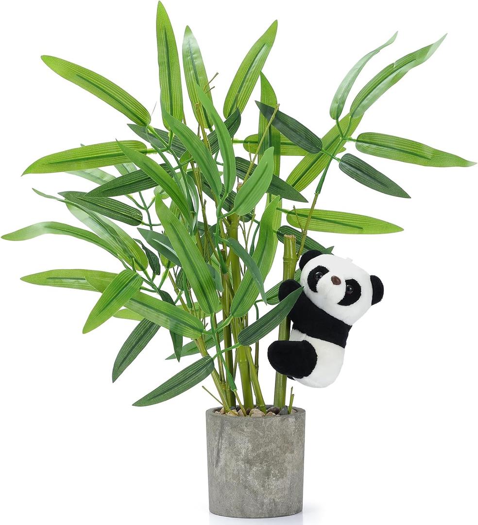 FAVOWREATH Fake Plants Potted Artificial Plants Indoor Faux Plants Bamboo Potted Suitable for Bathroom Decor Office Room Farmhouse Indoor Table Home Decor