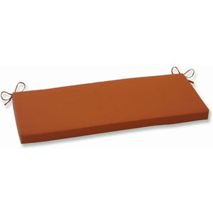 Pillow Perfect Monti Chino Solid Indoor/Outdoor Wicker Patio Sofa/Swing Cushion, Weather and Fade Resistant, 18" x 45", Burnt Orange