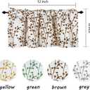Brown Printed Valances for Windows - Tree Branch Leaf Room Darkening Short Curtain Valances for Kitchen/Bedroom/Living Room/Bathroom/Farmhouse/Laundry/Cafe with Rod Pocket 1 Panel 52x18 Inches Long