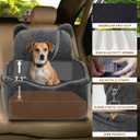Dog Car Seat for Small/Medium Dogs Up to 30 lbs, Memory Foam Dog Booster Car Seats with Waterproof PU Cover, Pet Seat with Storage Pockets & 2 Safety Belt for Travel(Grey)