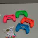 FASTSNAIL 4 Pack Grips Kit Compatible with Nintendo Switch for Joy Con, Wear-Resistant Grip Controller for Joy con & OLED Model with 12 Thumb Grip (Green, Pink, Blue, Red)