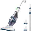 Pro Cordless Pool Vacuum - 18.5 GPM Powerful Suction, 70min Runtime & 13.4" Wide Head, XL Capacity Handheld Rechargeable Pool Cleaner for Inground/Above Ground Pools with Telescopic Pole (Blue)