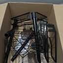 shuang qing 360 Rotating Corner Shower Caddy Tension Pole Organizer - 4-Tier Adjustable Rustproof Metal Pole, Plastic Shelves with Safety Guardrail, Bathroom Storage for Shower & Bathtub(Black) (Rotation)