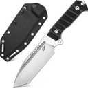 Eafengrow EF135 Fixed Blade Knife DC53 Steel Blade G10 Handle Full Tang Heavy Duty EDC Fix Knifes for Field Working Camping Survival Bushcraft (silver)