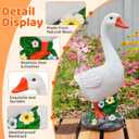 Large Porch Goose Statue with Solar Garden Light,20 Inch Realistic Hand-Painted Goose Sculpture, All-Weather Resin Outdoor Decor for Garden, Yard, Patio, Fits Standard Goose and Duck Outfits,White