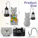 Solar Cat Garden Statue with Succulent Decor Hanging Lantern – Waterproof Resin Outdoor Figurine for Yard, Patio, Balcony – Gift for Cat Lovers, Gardeners