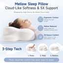Mellow Cloud Pillow (2026 Upgraded) Ergonomic Cervical Support Pillow, Dual-Sided Firmness for Neck Alignment, Breathable Memory Foam with Washable Cover for Side/Back Sleepers, Queen Size