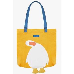 Saintrygo Duck Funny Canvas Tote Bag Reusable - Cute Graphic Anime Bag for Grocery Shopping, Lunch, Beach