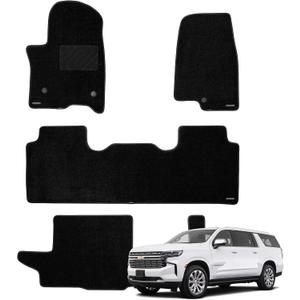 WENNEBIRD Superior Carpet Floor Mats for 2021-2026 Chevrolet Suburban 8 Seats (Not for 7 Seats), 0.6-Inch Ultra-Thick, Noise-Reducing, All-Weather Waterproof Anti-Slip 4-Pc Set