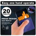 2 x Cigarette Case, Woven Pattern with Elastic Switch, Up to 20 Cigarettes for 85mm King Size (Blue)