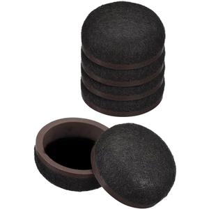 Super Sliders 1" Round Self-Stick Formed Felt Furniture Pads with More Protection for Surfaces and Furniture Legs, Black(4 Pack)