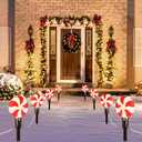 Christmas Lollipop Pathway String Lights, 15.5FT Outdoor Candy Lights with 10 Lights, Connectable Path Lights with Stakes, Festive Waterproof Decoration for Yard, Garden, Xmas Tree